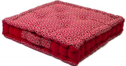 Sitzkissen Lara aus 100% Baumwolle - 40x40x6cm - Farbe Rot 
